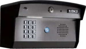 A close up of the front of a door phone