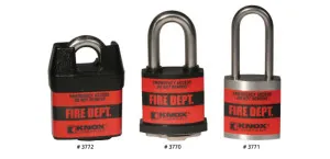 A series of locks that are black and red.